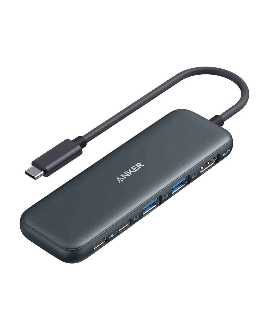 Refurbished Anker 332 USB-C Hub 5-in-1 with 4K HDMI, USB-C and USB-A ports, 85W pass-through charging, and fast data transfer