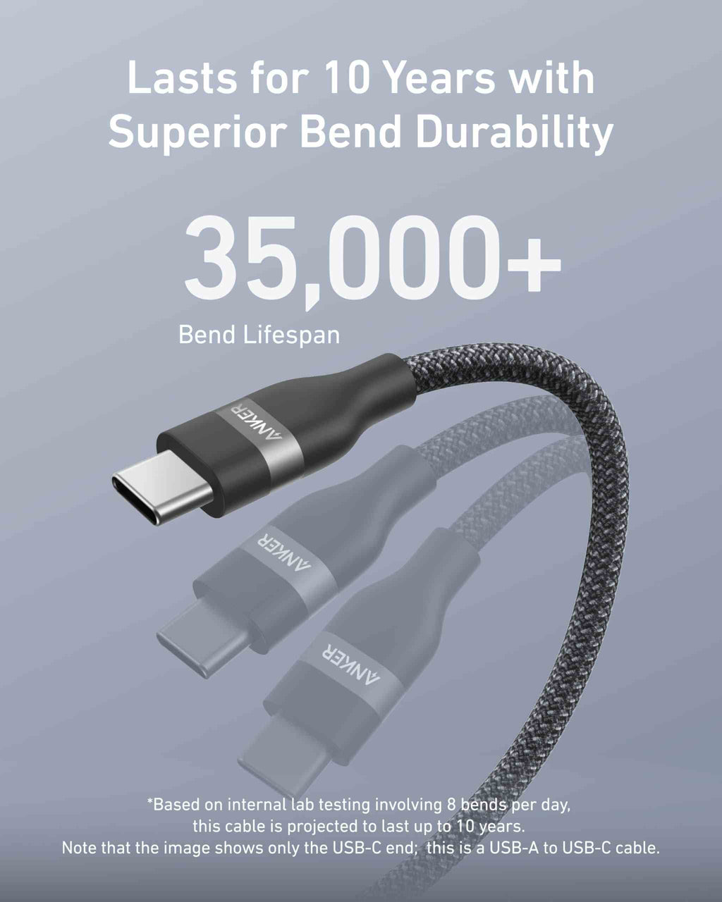 Anker USB-A to USB-C Cable (3 ft / 6 ft, Upcycled-Braided)