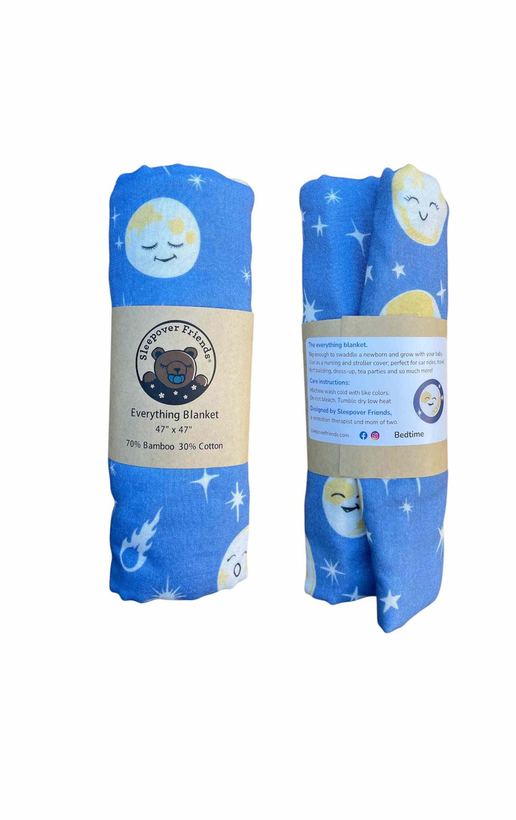 Soft, breathable Everything blanket for newborns, 70% bamboo and 30% cotton, 47x47 inches, multi-use and safe for all ages
