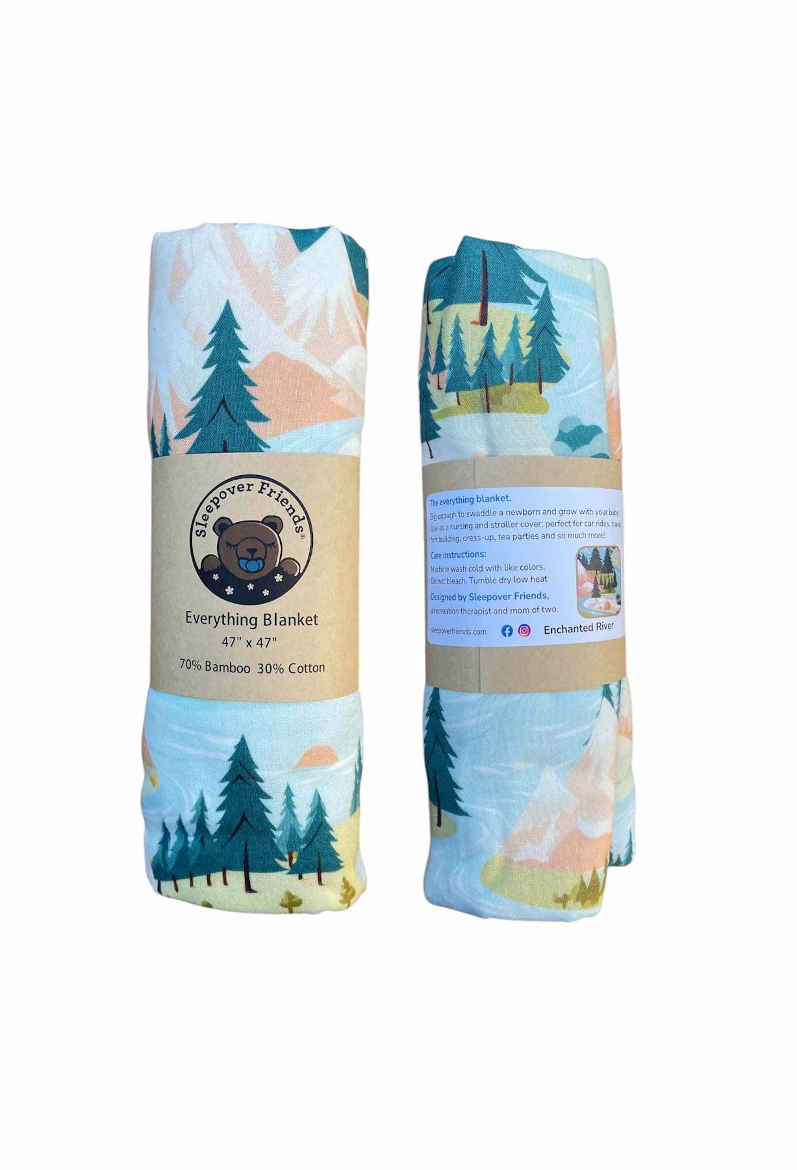 Enchanted River Everything Blanket soft breathable 47x47 bamboo cotton baby blanket