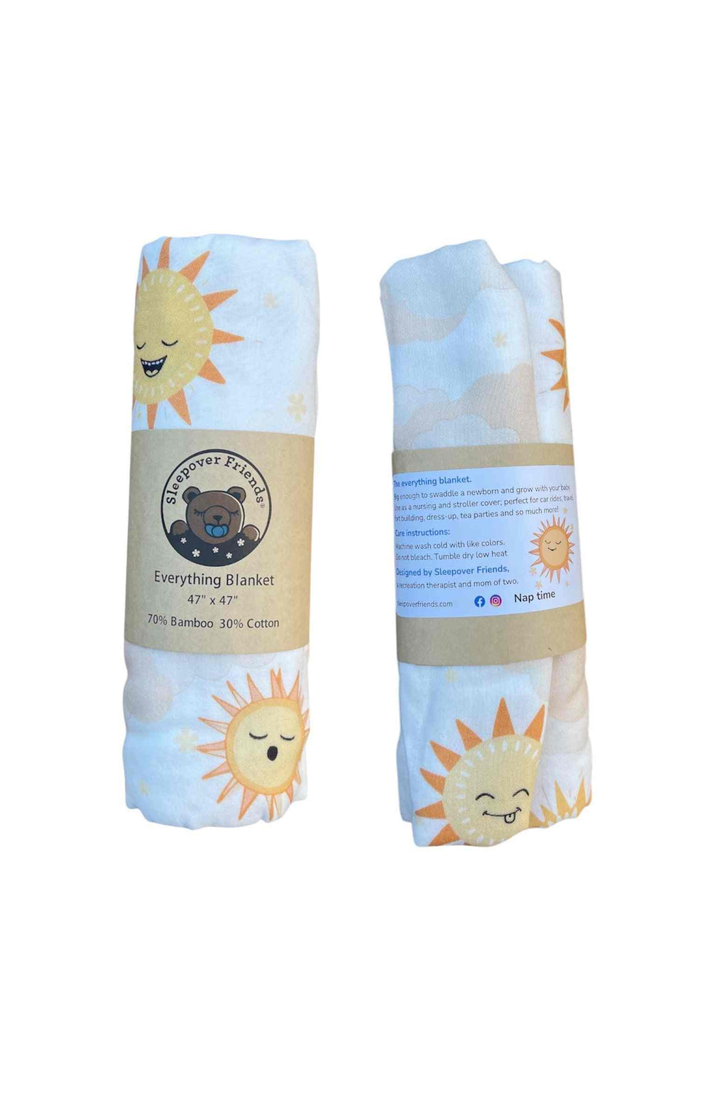 Soft breathable Everything blanket for newborns, 70% bamboo 30% cotton, 47x47 inches, multifunctional baby cover