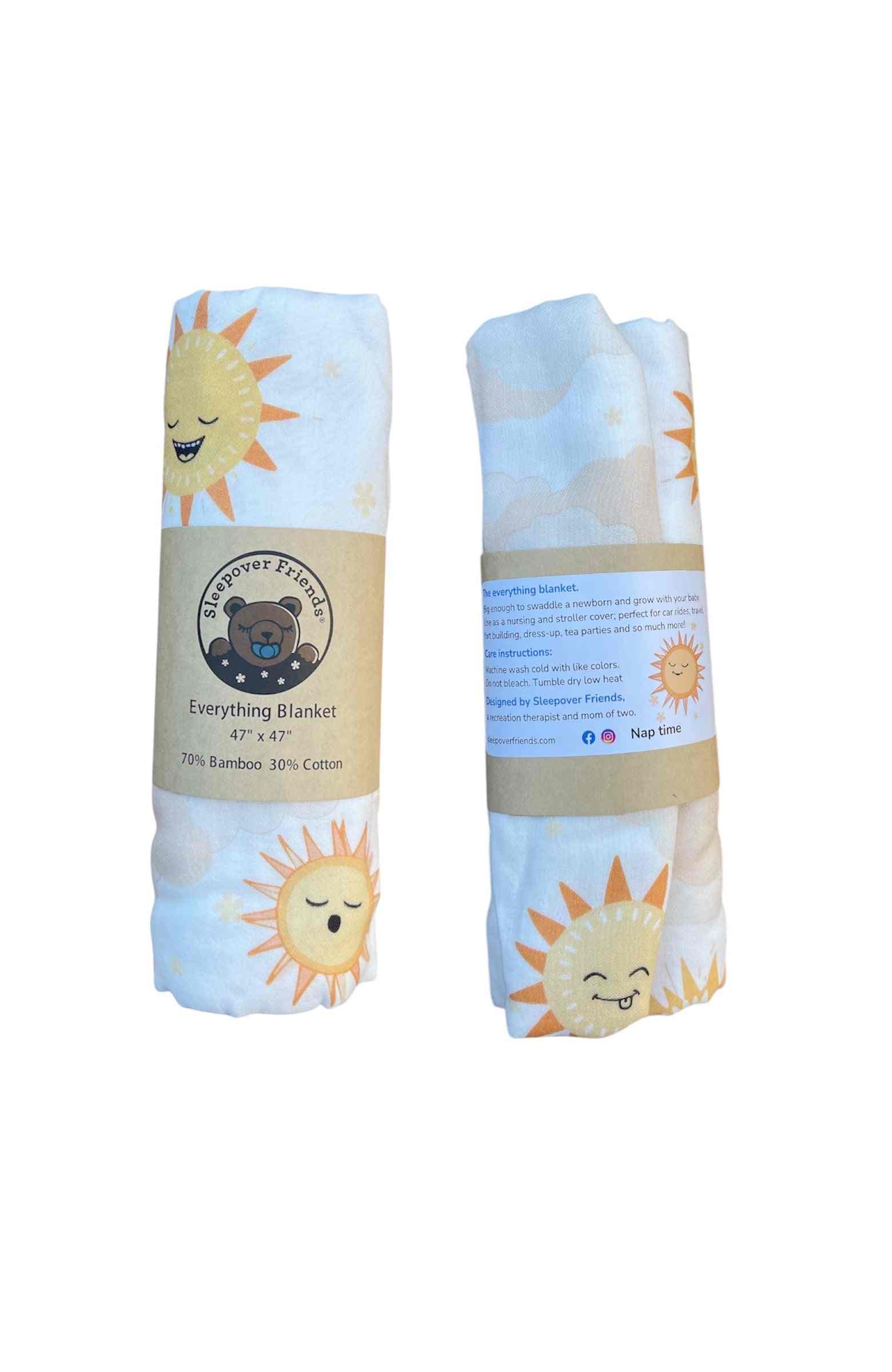 Soft breathable Everything blanket for newborns, 70% bamboo 30% cotton, 47x47 inches, multifunctional baby cover