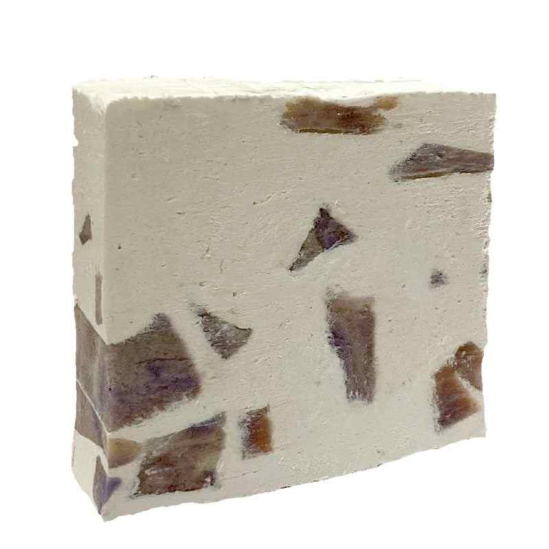 Crystal infused natural soap bar with bath crystals and natural oils for hydrated, glowing skin