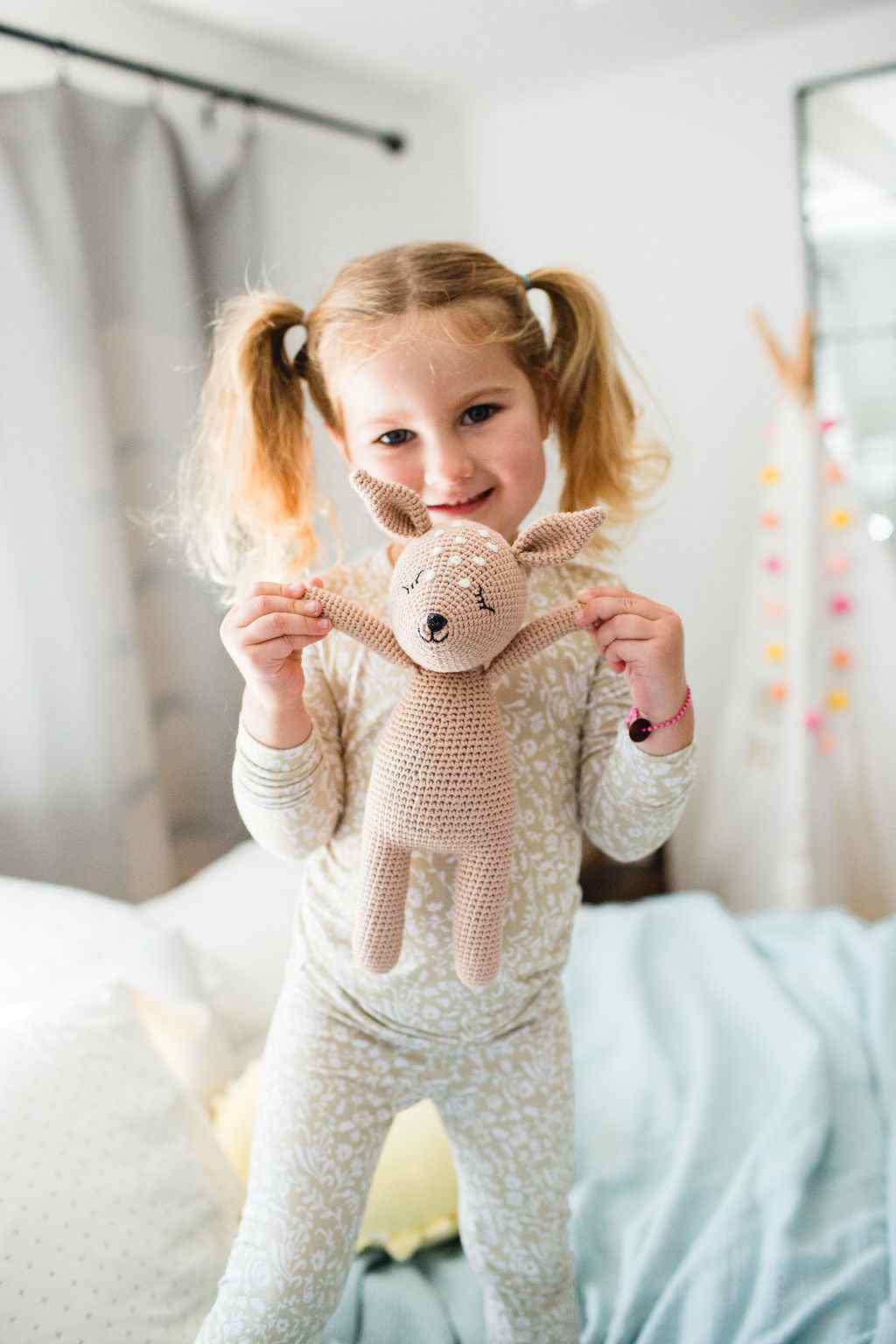 Fern the Fawn sleepover friend plush toy with cozy sleeping bag for kids