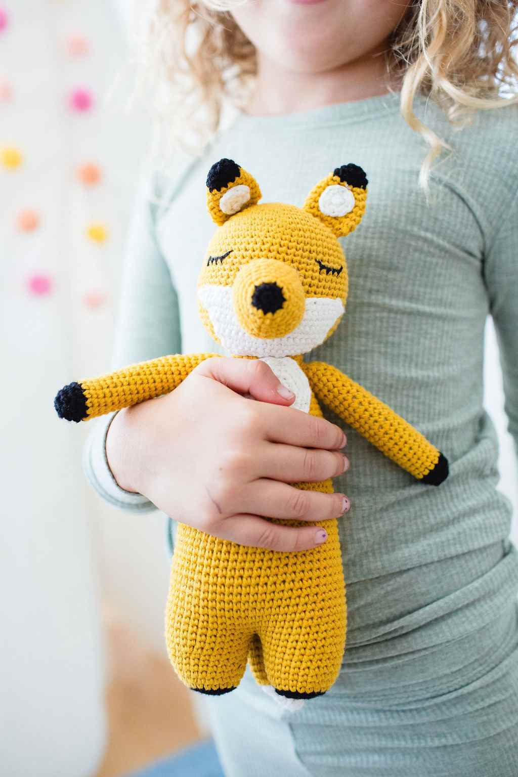 Forest the Fox plush toy with handmade sleeping bag for kids' cozy sleepovers and comforting bedtime routines