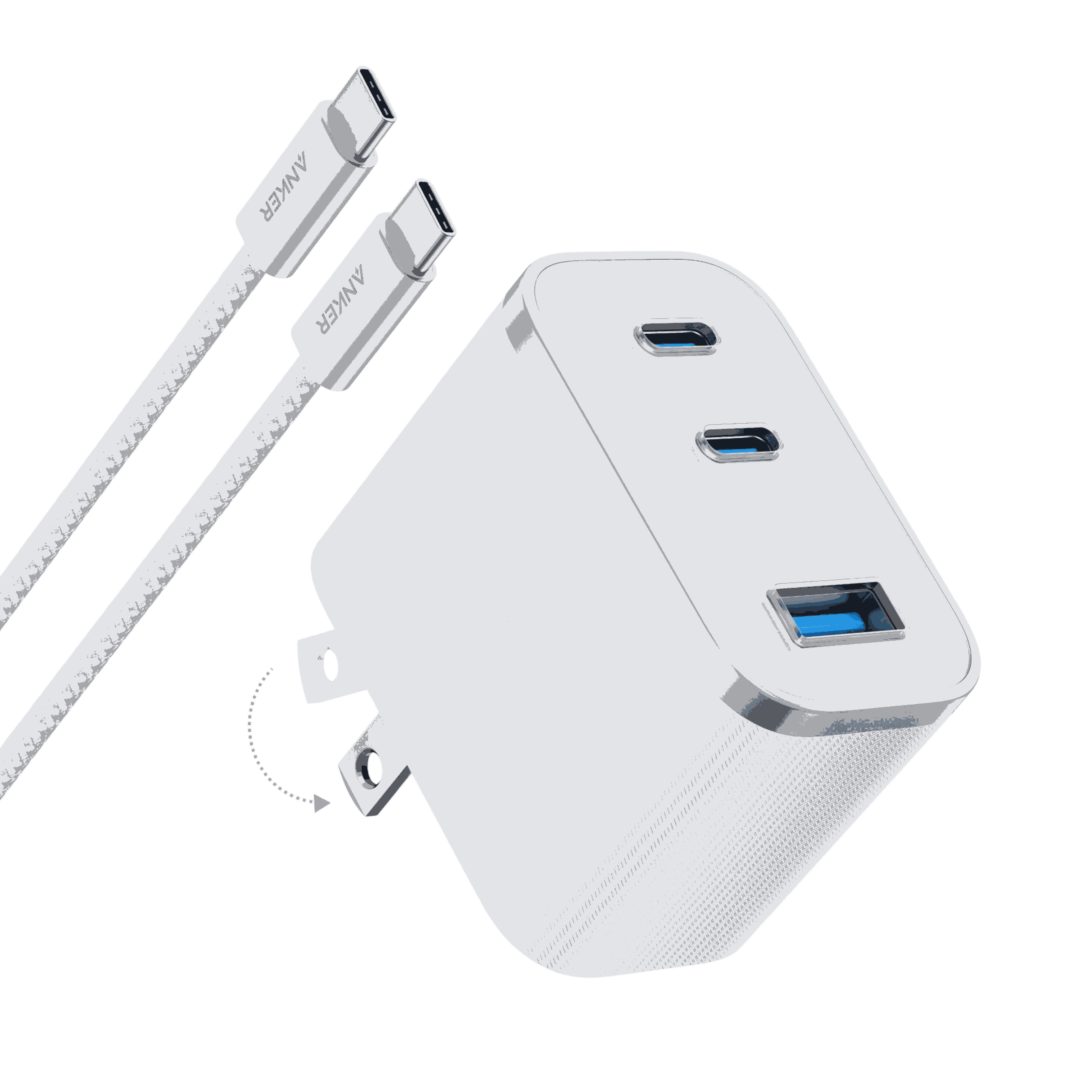 Anker Nano Charger 70W compact 3-port fast USB-C charger for MacBook Pro with sleek design