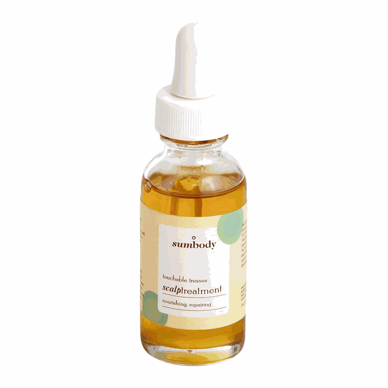Touchable Tresses scalp treatment bottle with rosemary for dry, flaky scalp care