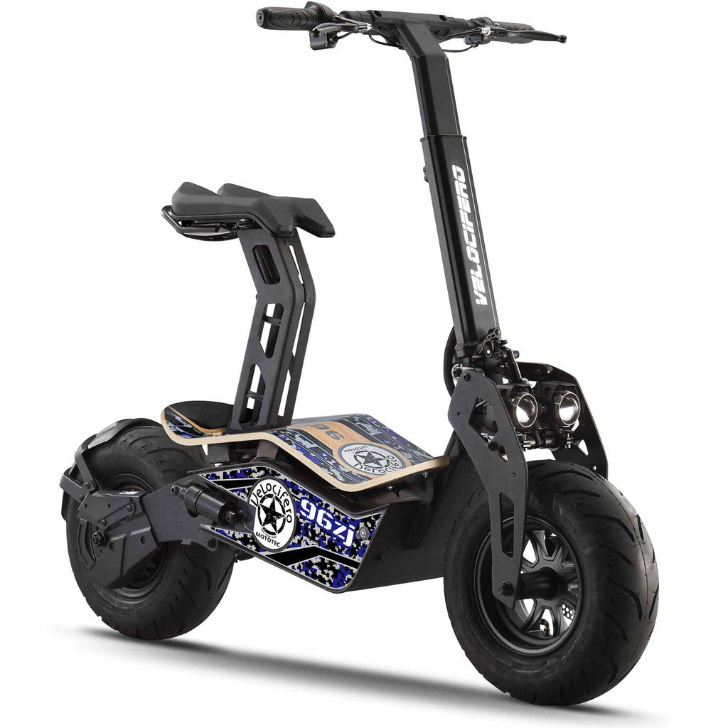 48V 1600W foldable transporter electric scooter with bamboo deck and adjustable handlebars
