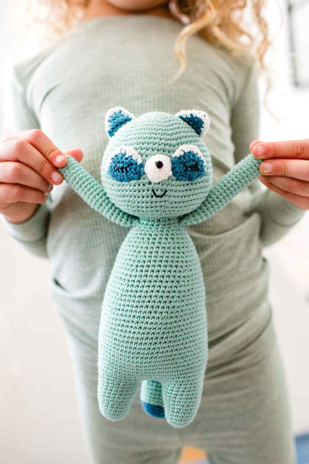 River the Raccoon Sleepover Friend plush toy with sleeping bag for kids' bedtime comfort and imaginative play