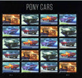 Pane of 20 PONY CARS Forever stamps
