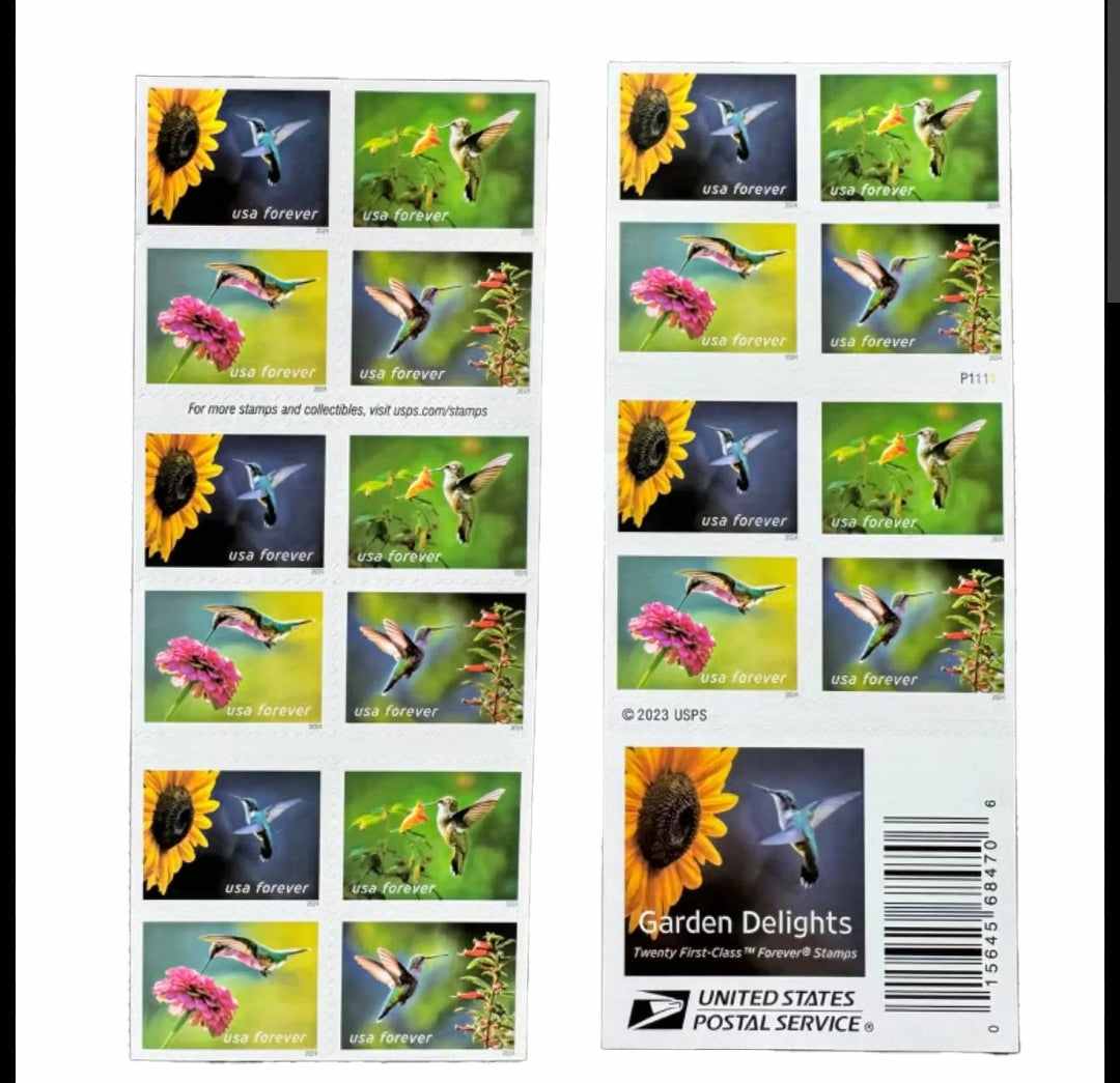 Booklet of 20 Garden Delights Forever Stamps 2024