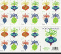 USPS Holiday Baubles booklet of 20 Forever Stamps with festive bauble designs