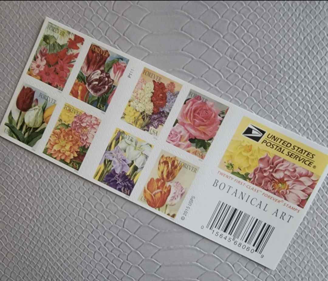 Botanical Art Garden collectible US mailing stamps booklet of 20