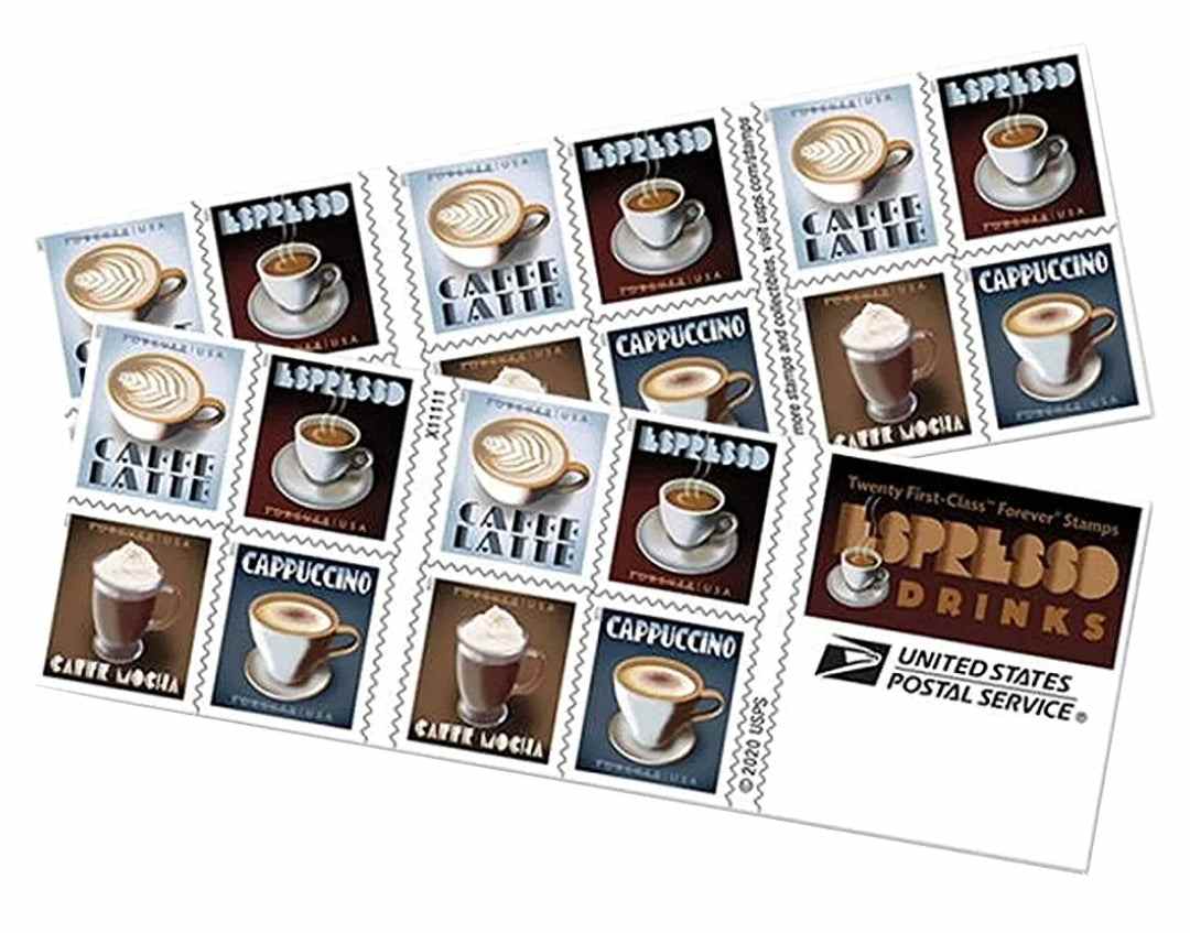 Booklet of 20 Expresso Drink USA Postage Forever Stamps