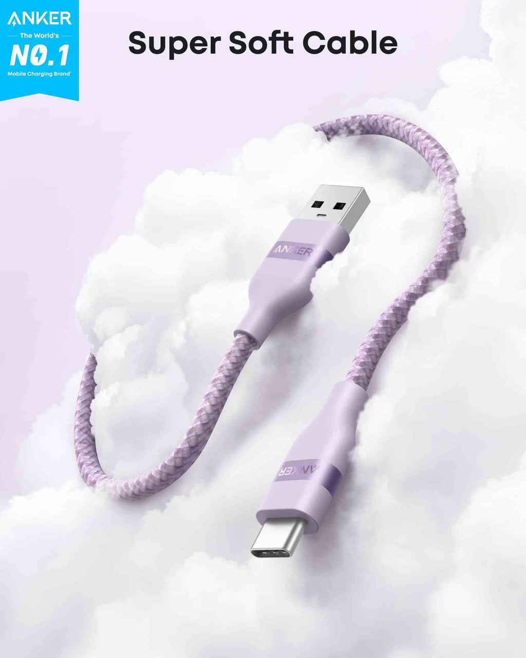 Anker USB-A to USB-C Cable (3 ft / 6 ft, Upcycled-Braided)