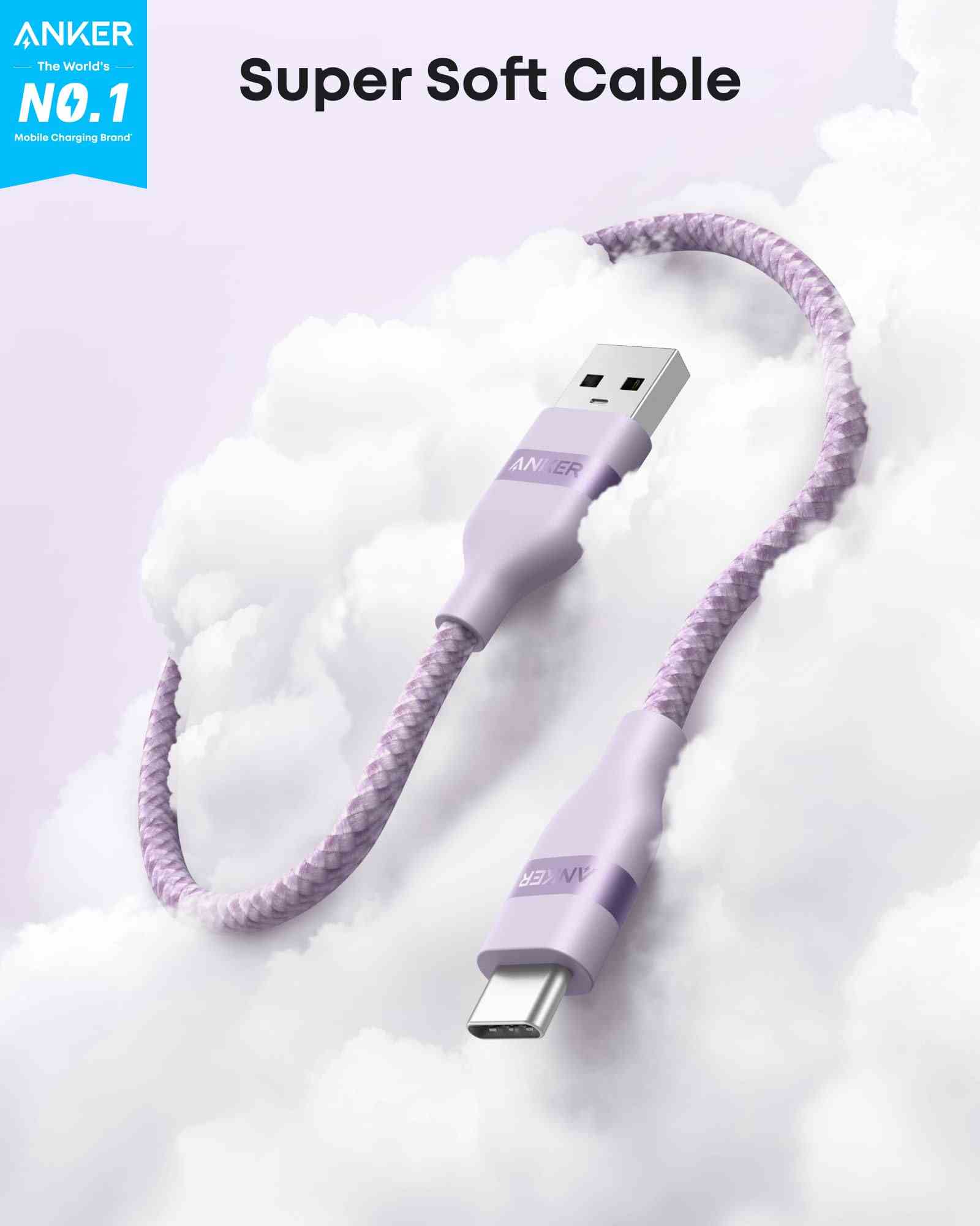 Anker USB-A to USB-C Cable (3 ft / 6 ft, Upcycled-Braided)