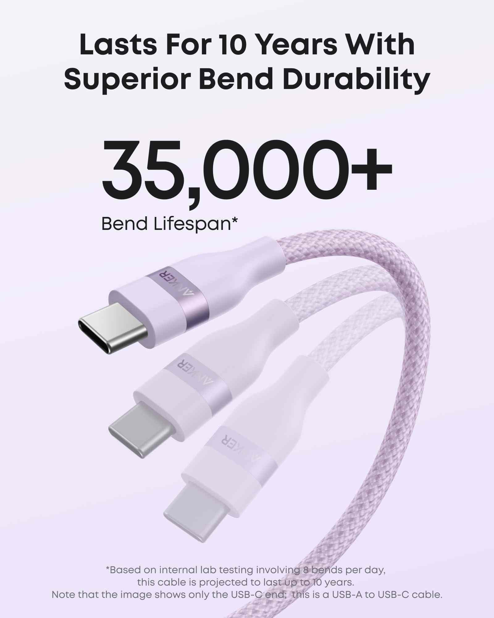 Anker USB-A to USB-C Cable (3 ft / 6 ft, Upcycled-Braided)