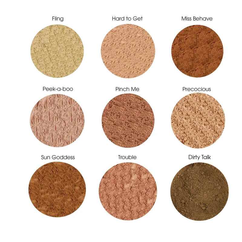 Mineral powder blush compact with soft pink shade