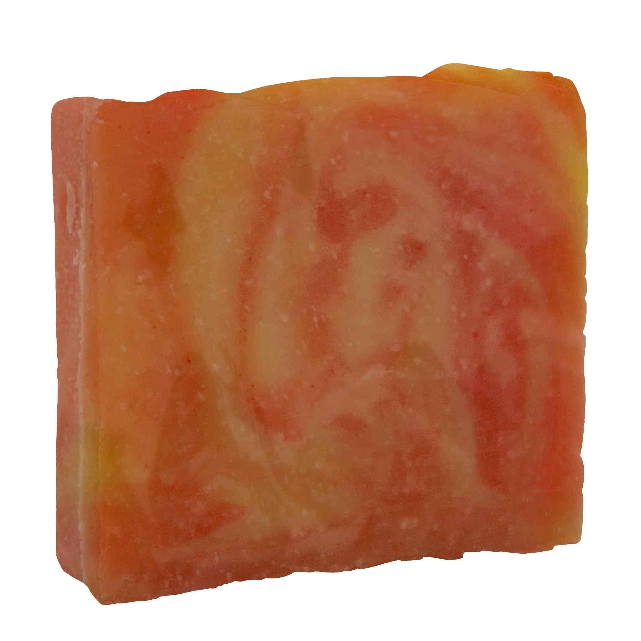 California Sunrise Natural Soap bar with sunrise background and natural ingredients