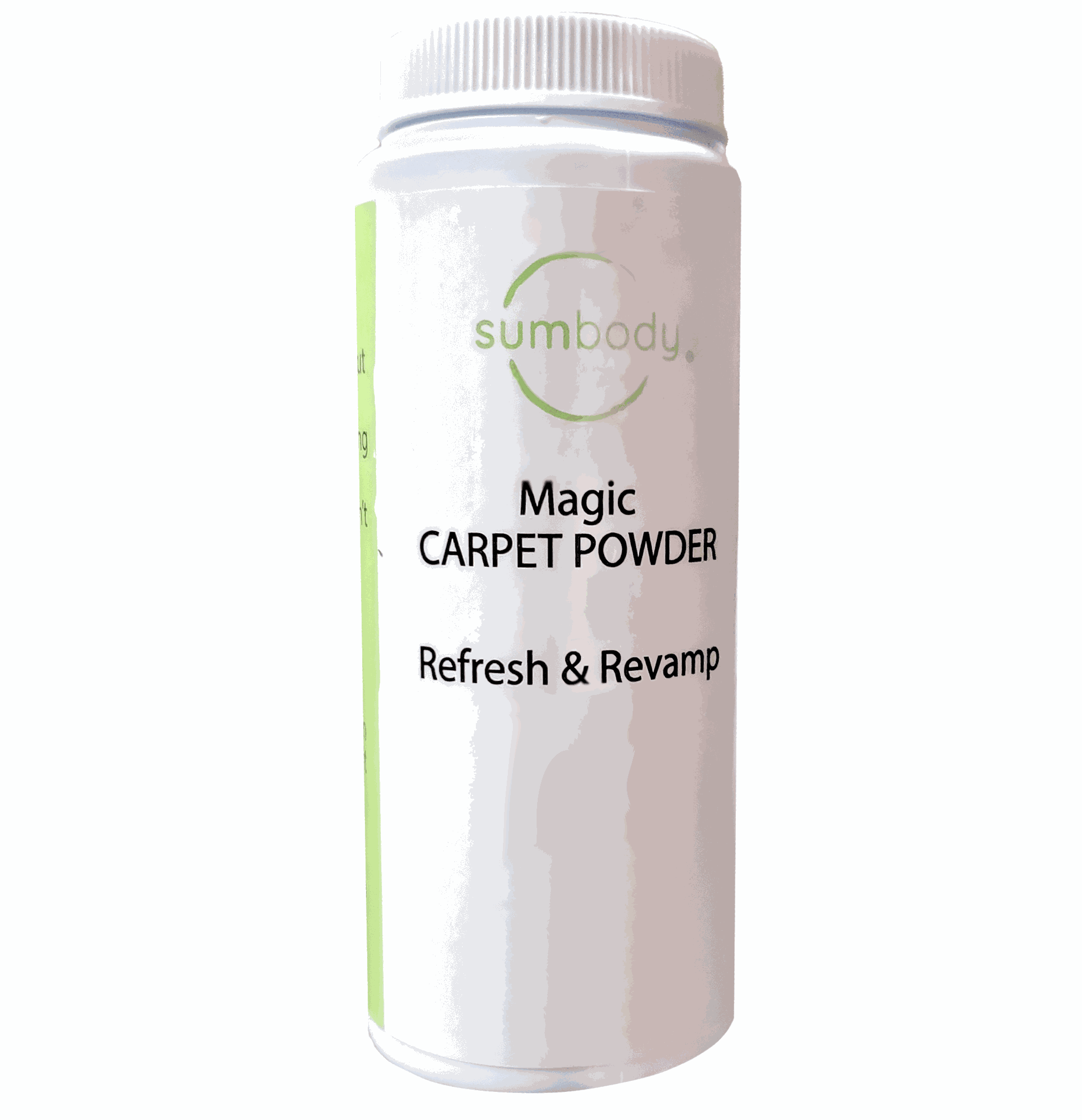 Magic Carpet Powder natural lavender carpet deodorizer in white shaker bottle