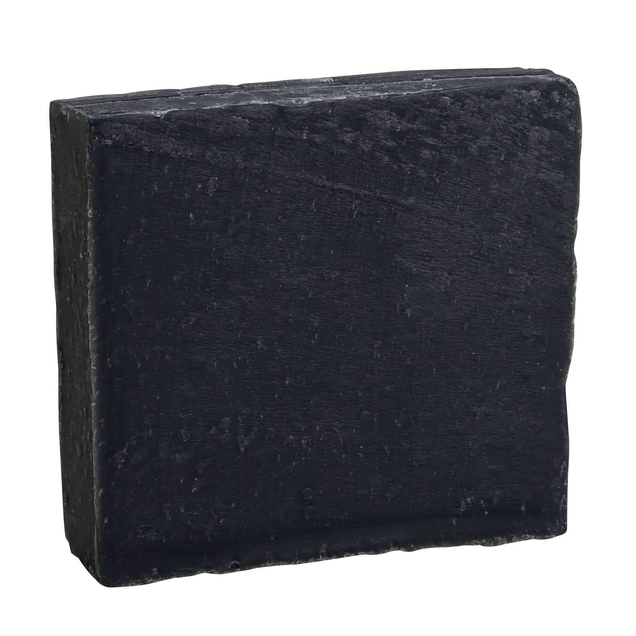 Bar of Charged Charcoal natural body soap with coconut hull and bamboo activated charcoals