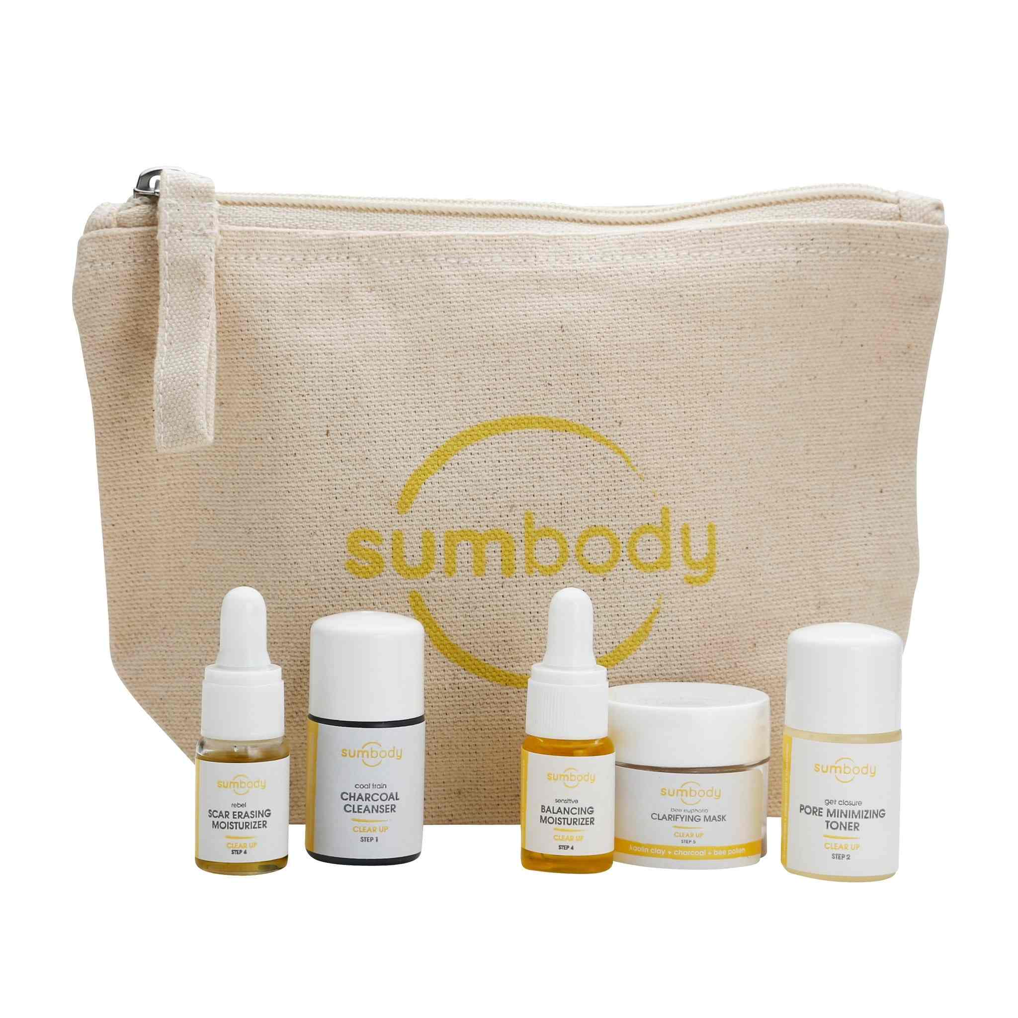 5 Steps to Perfect Skin Clear Up Mini Kit with travel size skincare products for blemish-prone skin