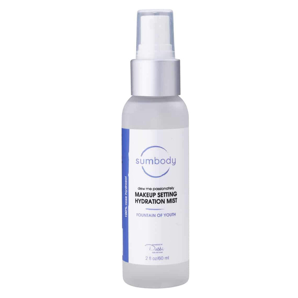 Dew Me Passionately rose hydrating facial mist bottle with natural botanical ingredients for skin hydration and makeup setting