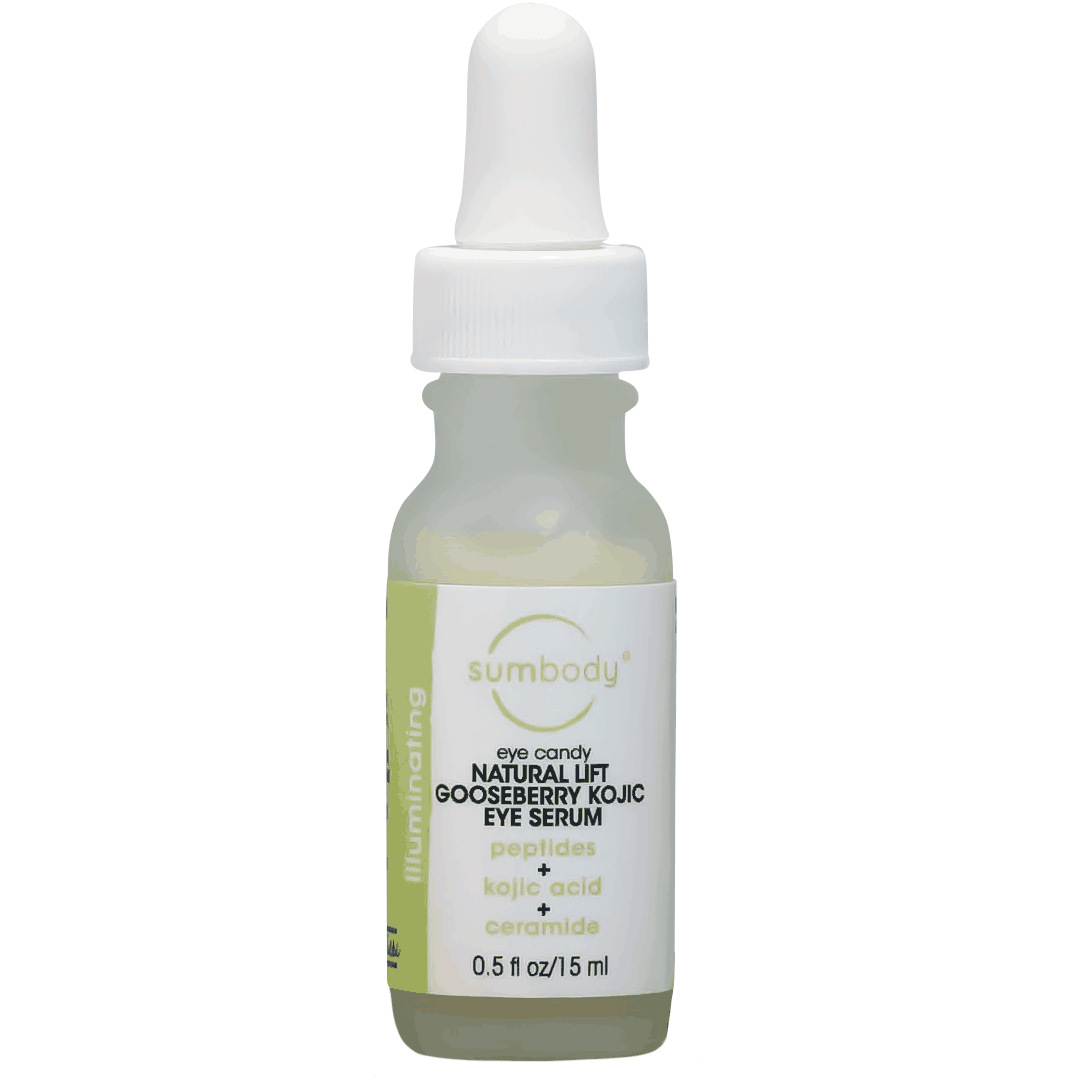 Eye Candy Natural Lift Gooseberry Kojic Eye Serum bottle with radiant eyes skincare benefits