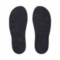 Dark wool felt insoles for extra cushioning and comfort in house shoes