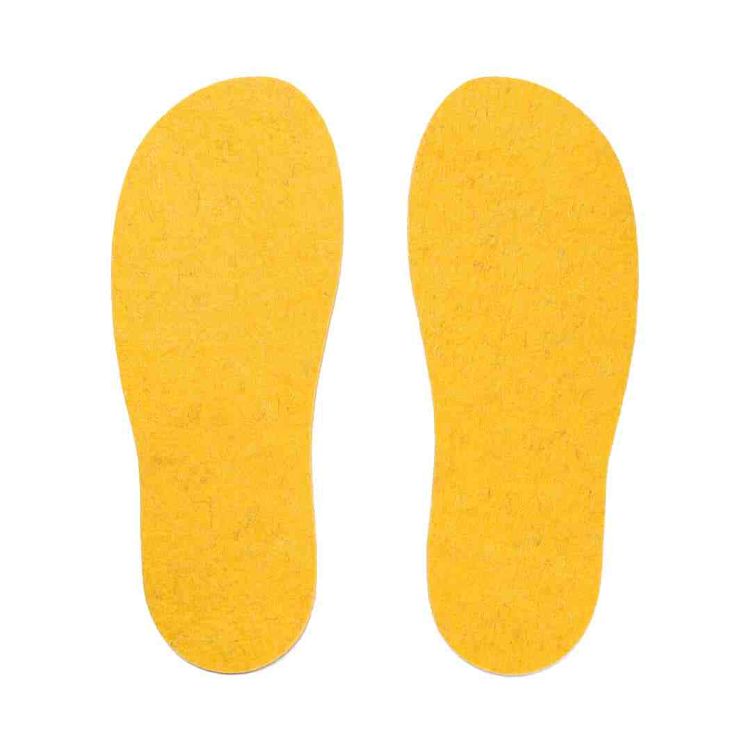 Colorful wool felt insoles for extra cushion and comfort in house shoes