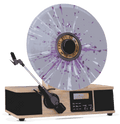 Fuse Wrap vertical vinyl record player with fabric wrap and Bluetooth connectivity