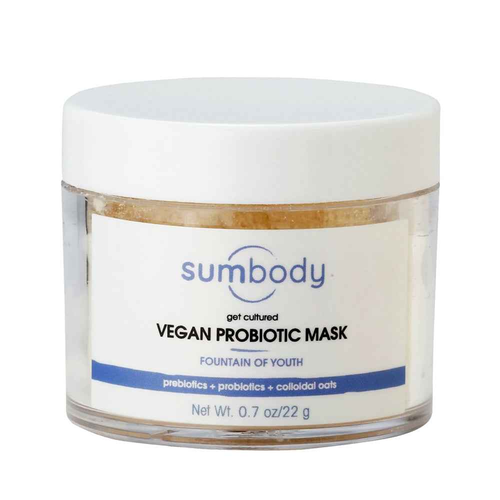 Get Cultured Vegan Probiotic Mask logo with 100% vegan certification icon