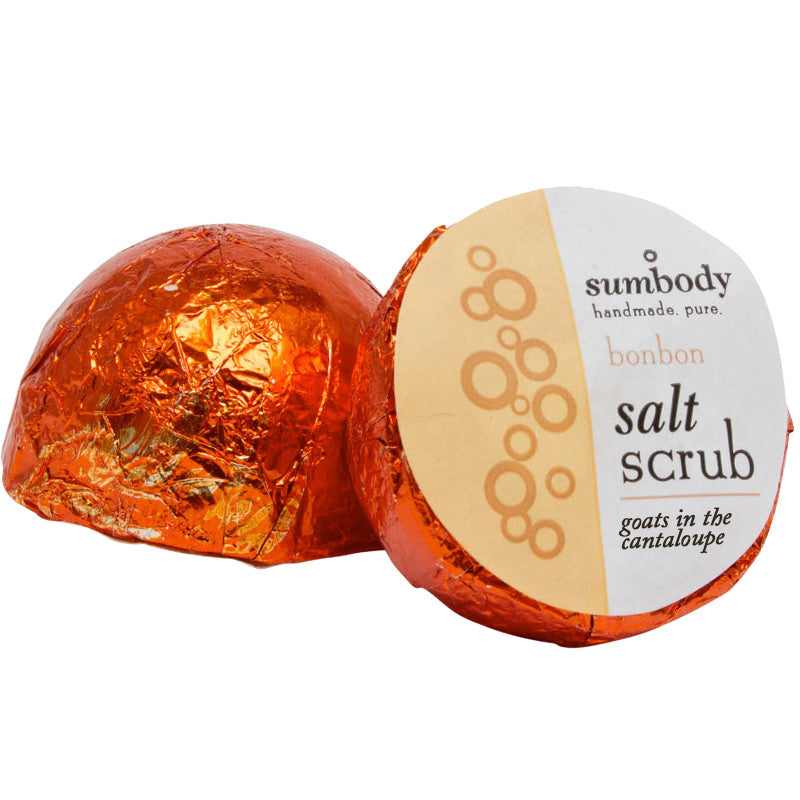 Salt Scrub Bonbons with Pacific sea salt and cocoa butter for exfoliating and moisturizing skin