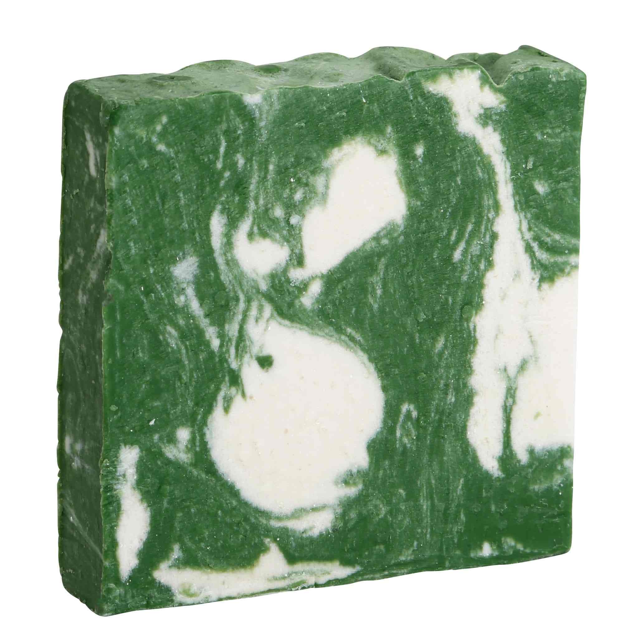 Bar of Mint Cloud Natural Soap with creamy lather and natural ingredients on a white background