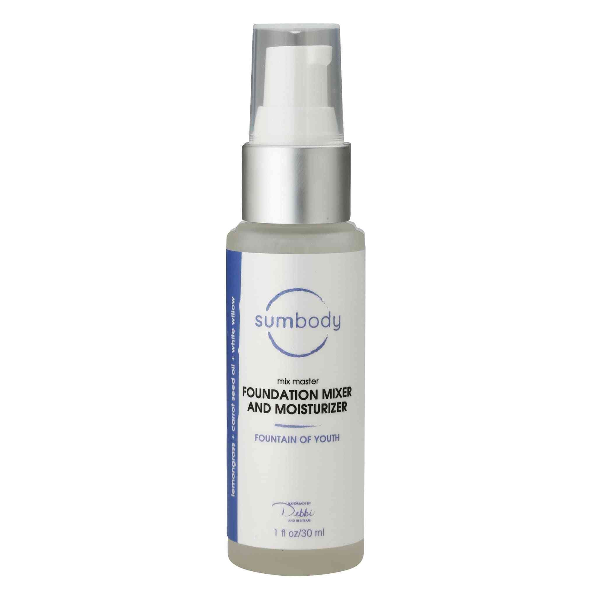 Mix Master Foundation mixer and moisturizer transforming powder foundation into hydrating cream for smooth, healthy skin