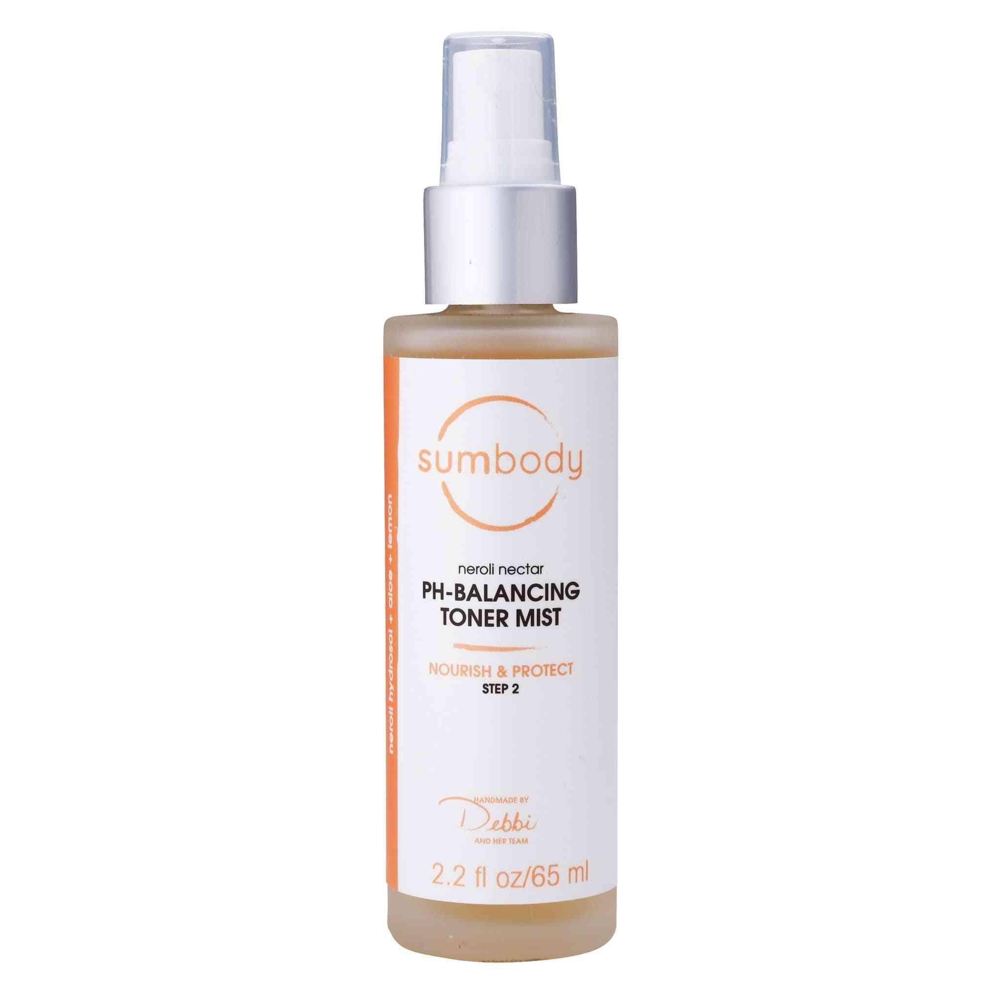 Neroli Nectar pH-Balancing toner mist bottle with natural ingredients and calming scent