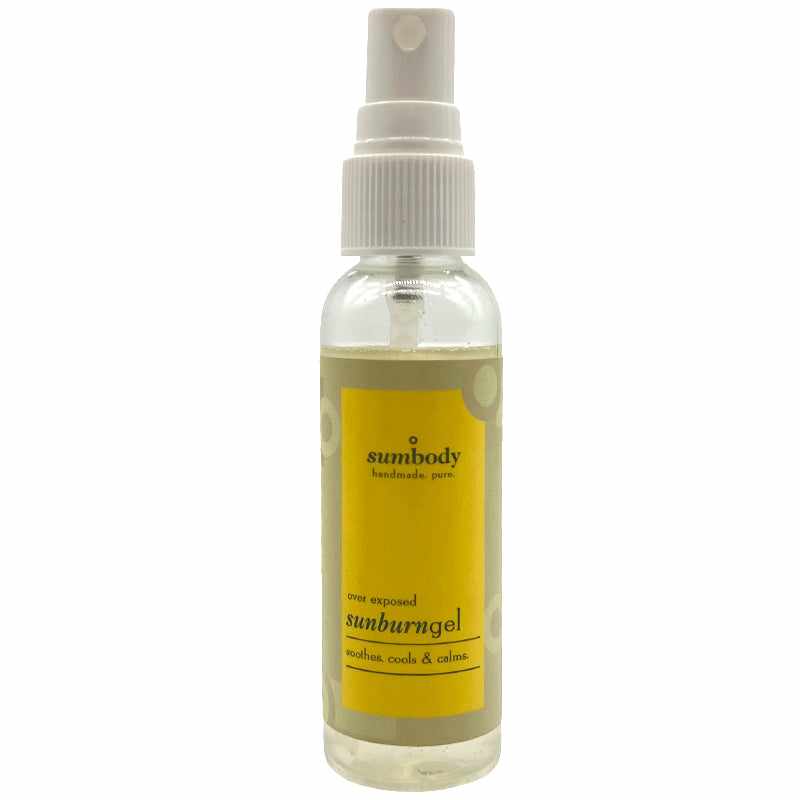 Over Exposed Soothing Gel bottle with Aloe Vera and Cucumber for sunburn relief