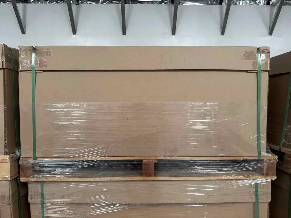 Pallet of 30 Sunpower 100W flexible solar panels with high efficiency Maxeon C-60 cells and durable design