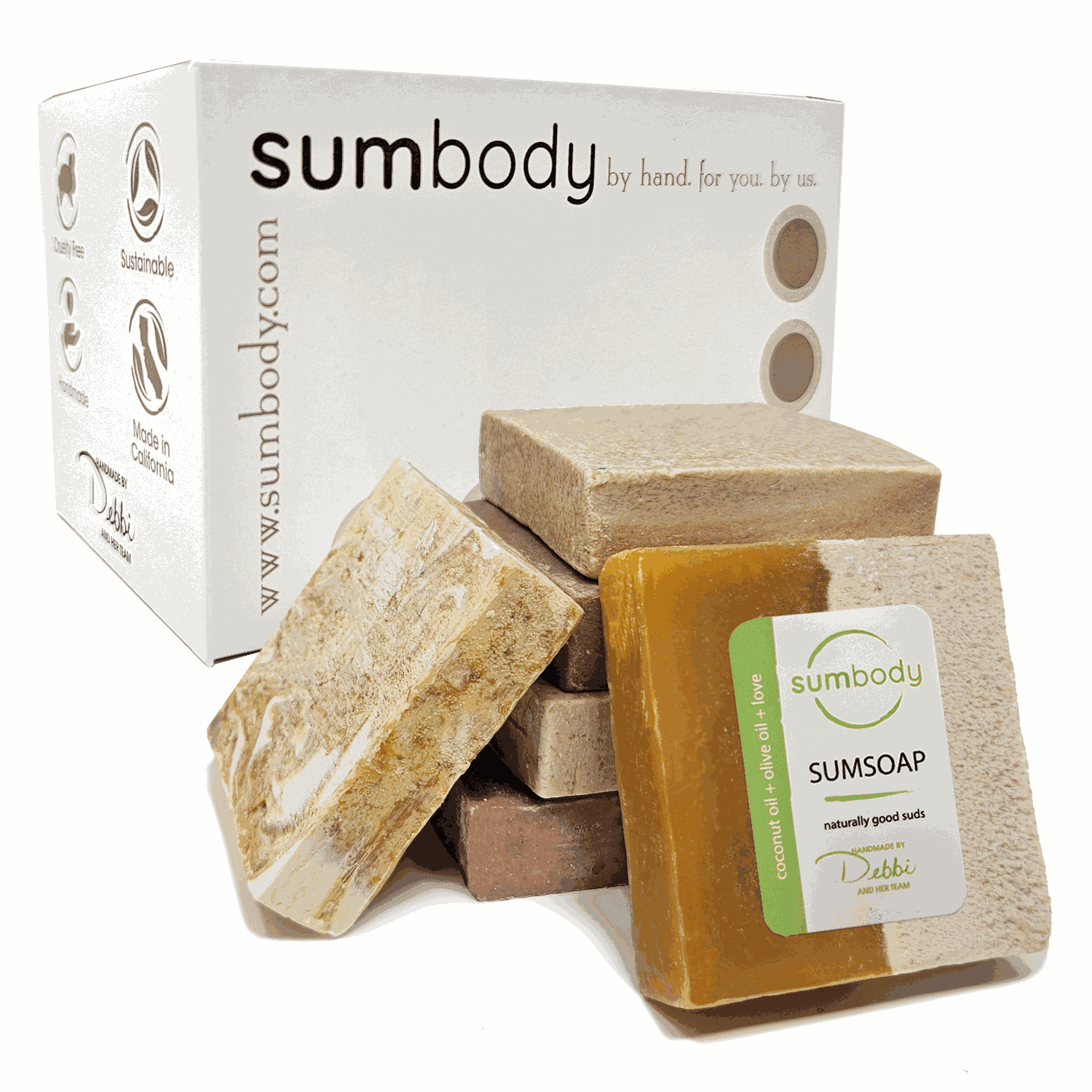 Rich Hydration Natural Soap 6-pack with moisturizing mango butter, goat milk, coconut milk, cream, and lemon ingredients