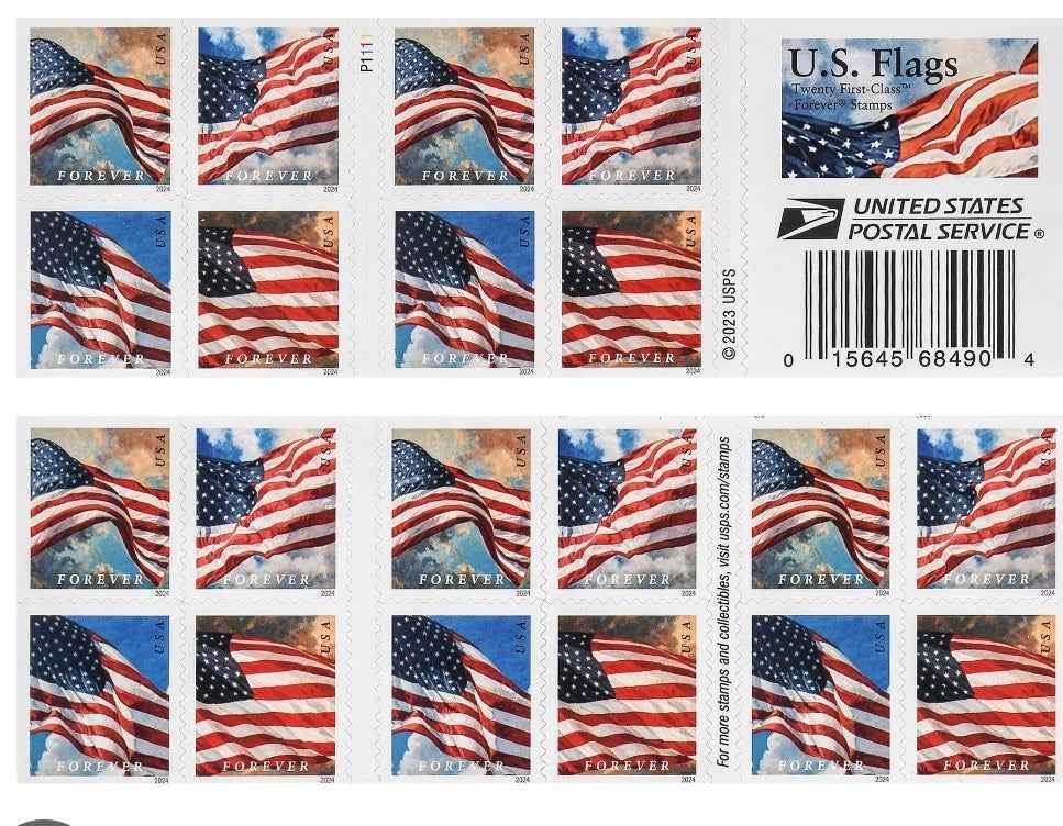 USPS Flag Forever First Class Booklet. (20ct)