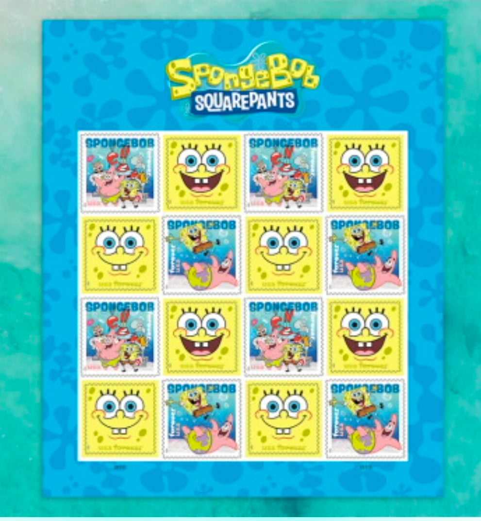 Sheet of 16 Spongebob Squarepants Forever Stamps