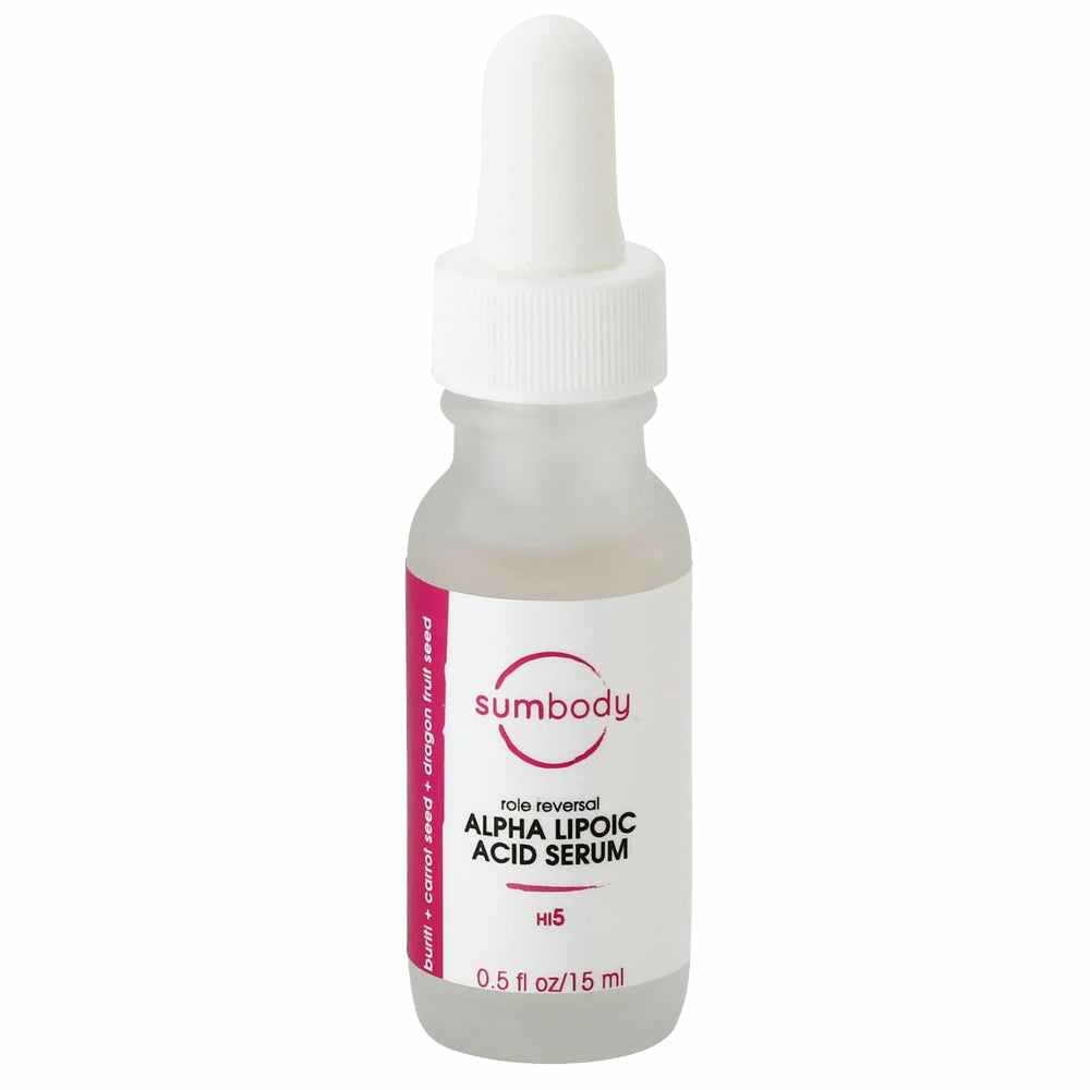 Role Reversal Alpha Lipoic Acid Serum bottle with buriti, dragon fruit seed, and carrot seed oils for hydration and skin renewal