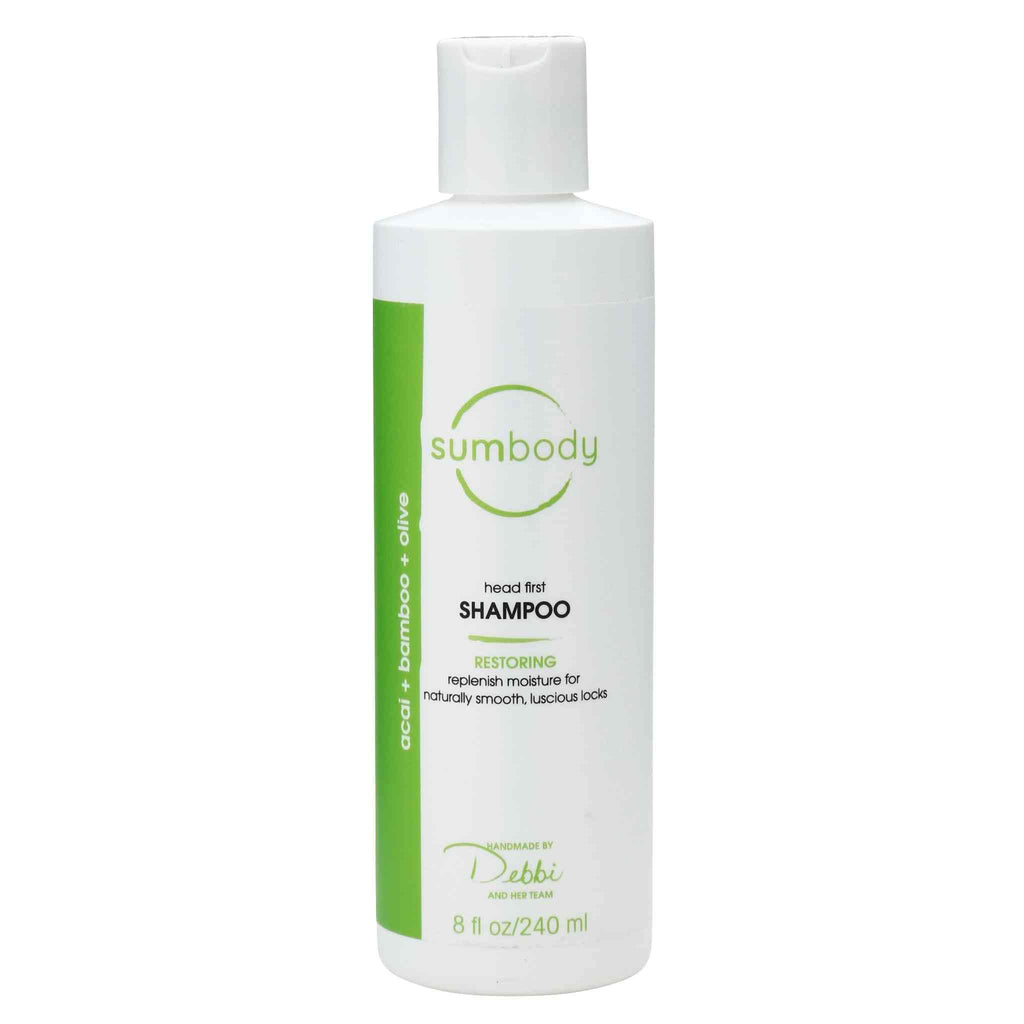 SuperNatural Head First Shampoo bottle with natural ingredients for hair repair and nourishment