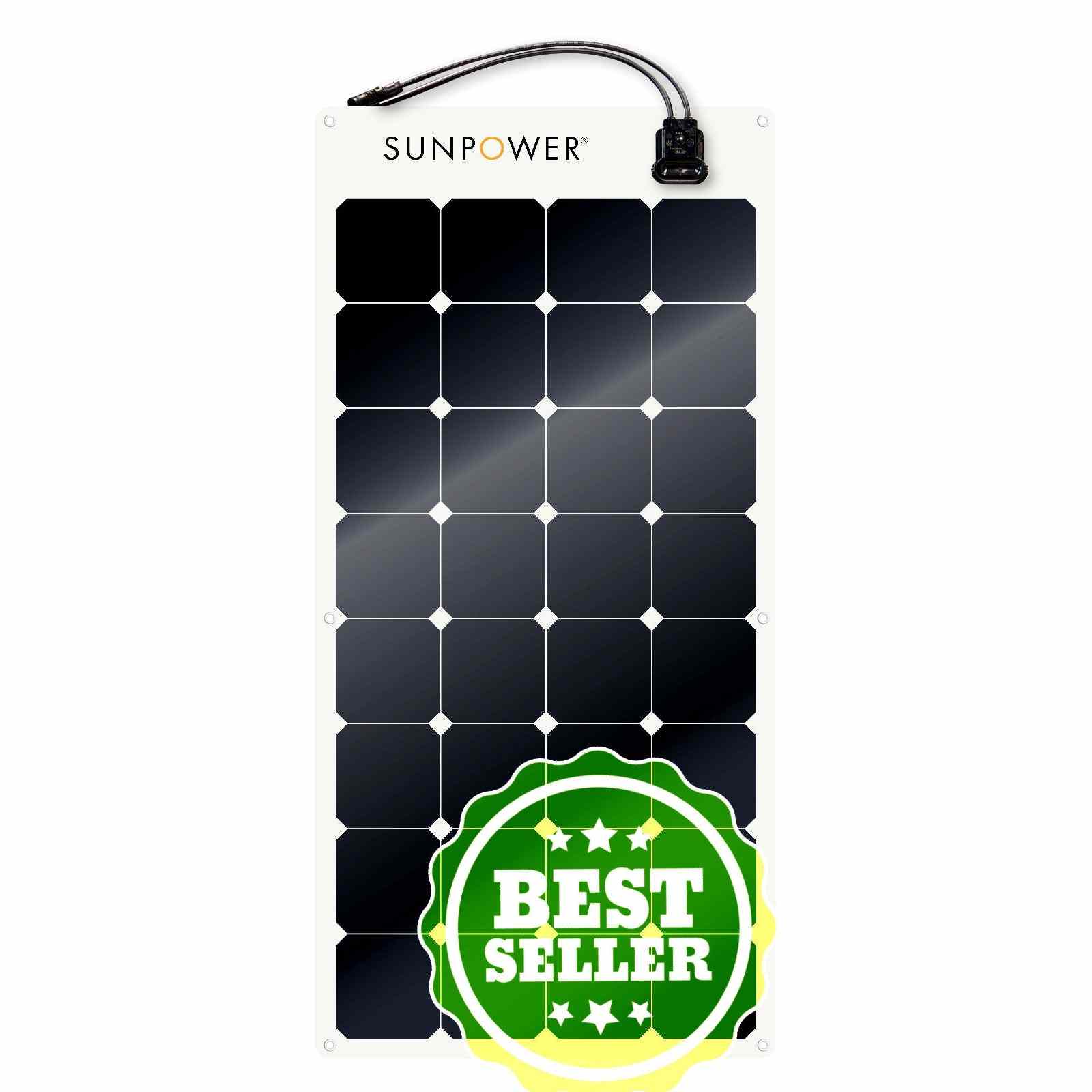 Sunpower 100W flexible solar panel with Maxeon technology cells for camping and RVs