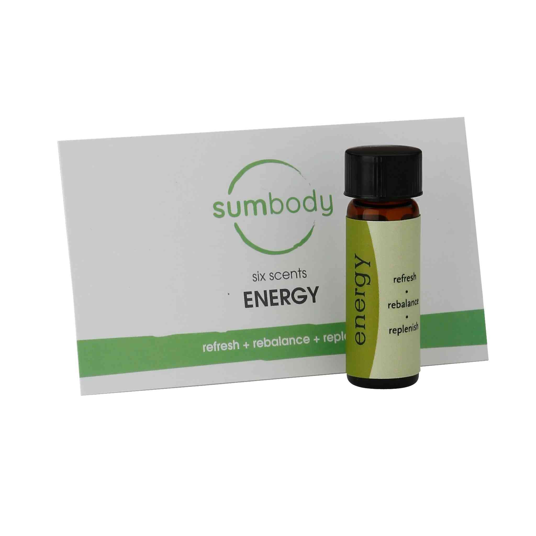 Six Scents Energy invigorating blend bottle with natural elements for long-term vitality boost