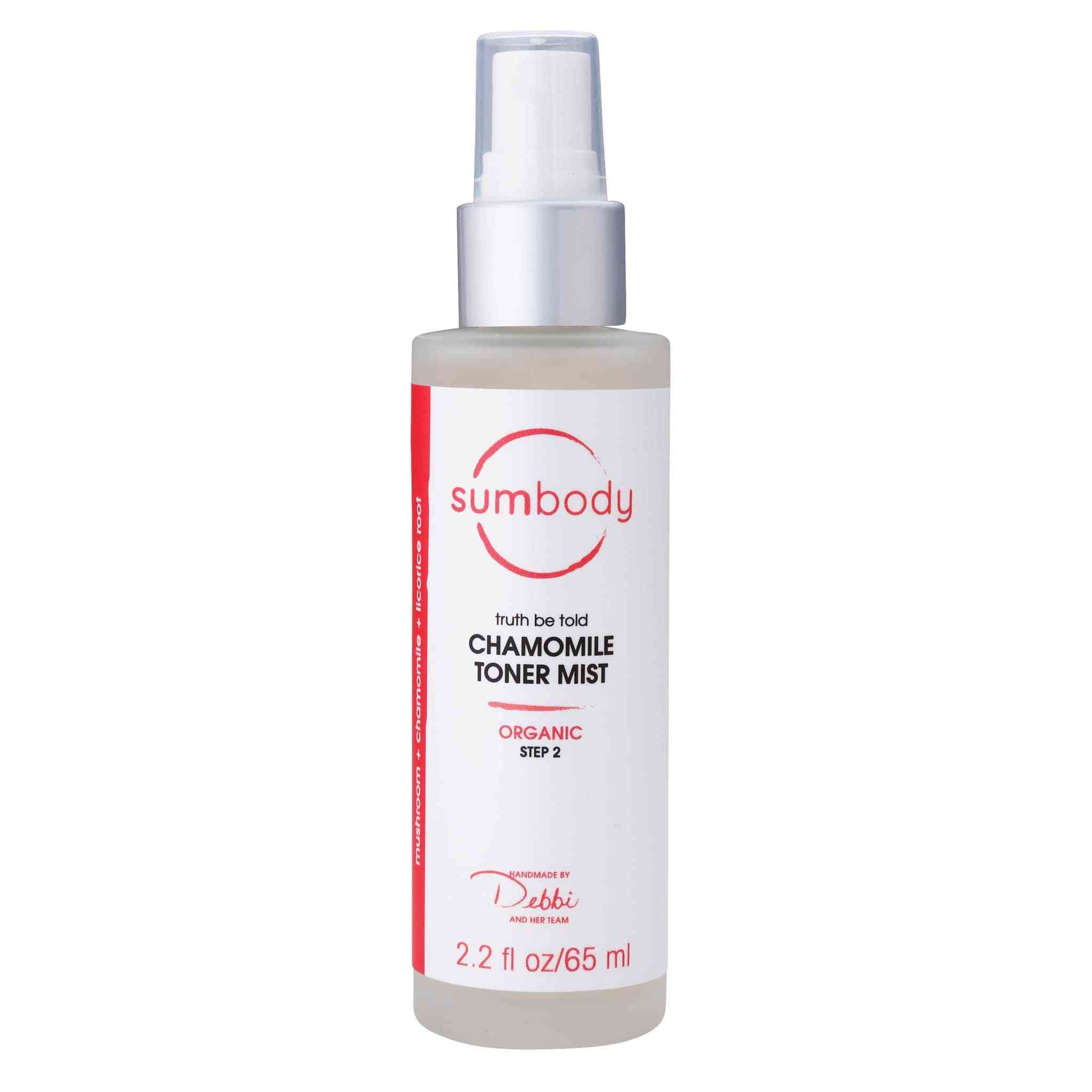 Truth Be Told Chamomile Organic Toner Mist bottle with chamomile and maitake ingredients for pH-balancing and clear skin