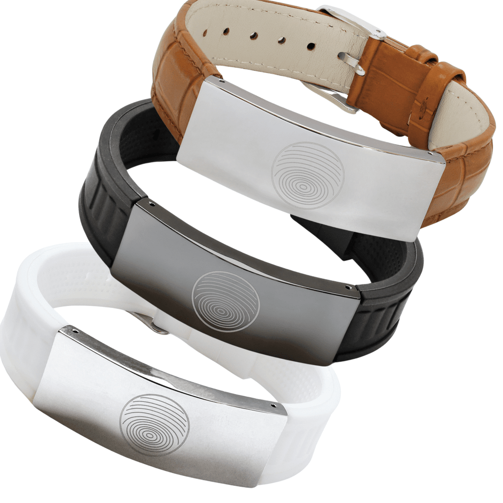 EMF Defense Bracelet made of stainless steel with 32 minerals for full-spectrum EMF protection and water resistance