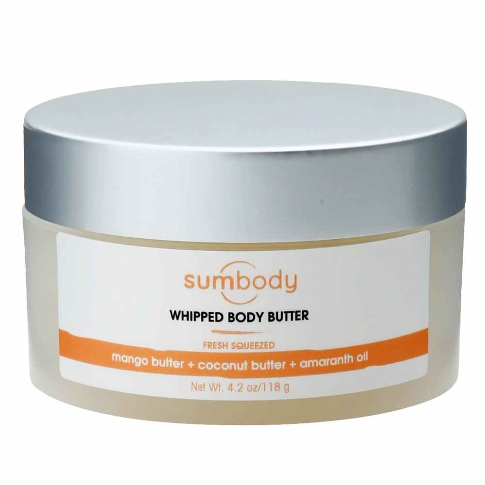 Paradise Found Whipped Body Butters jar with creamy texture and scent labels