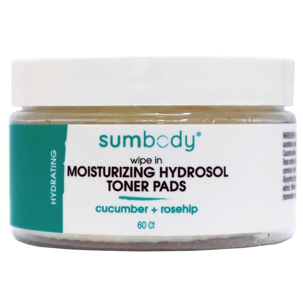 Wipe In Moisturizing Hydrosol Toner Pads in reusable tin for hydrated, nourished skin, 60 count
