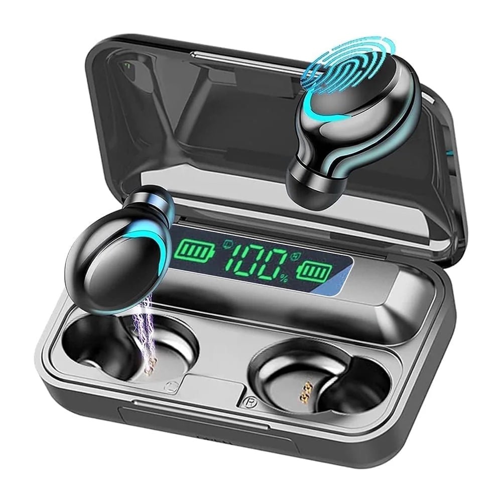 Wireless Bluetooth Earbuds with 2200mAh Charging Case & Emergency Power Bank – HiFi Stereo Earphones with LED Display - Bryans Products